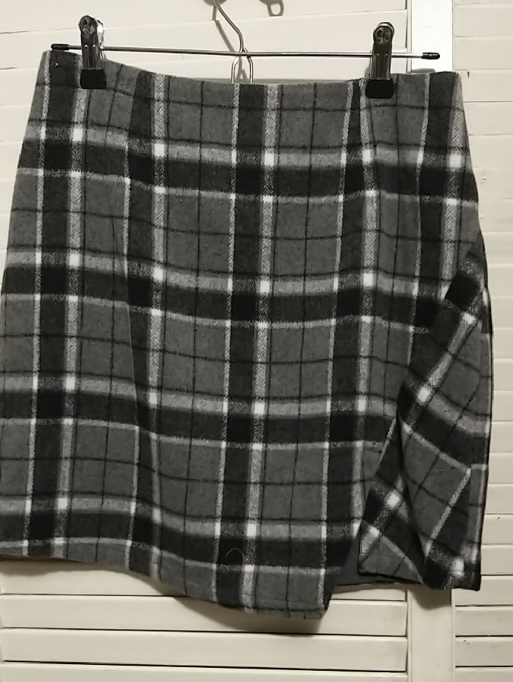 The Fifth Label Gray white Plaid Women's short Skirt A-Line sz 6 Med